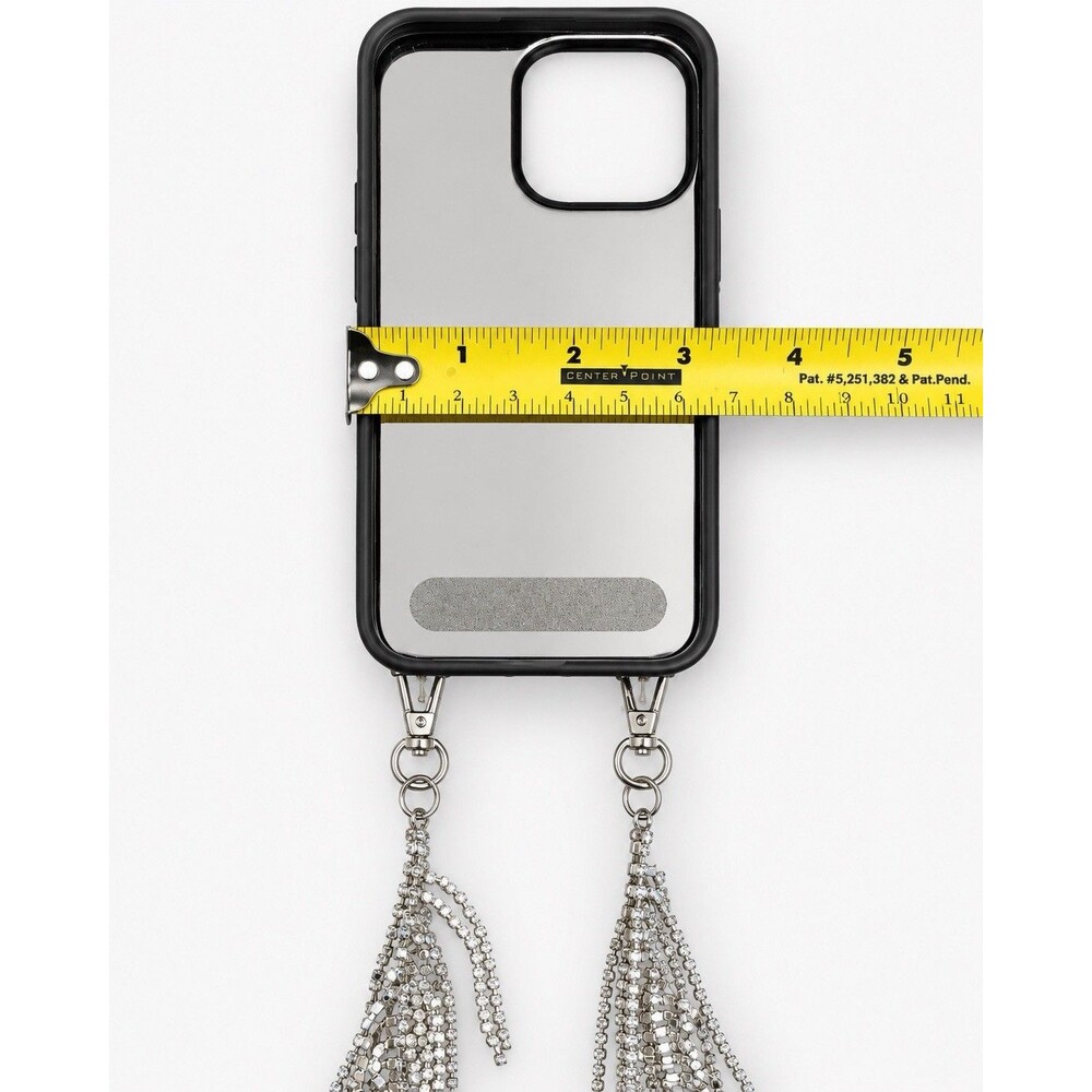 Bling Rhinestone Phone Case with Sparkly Fringe Chain